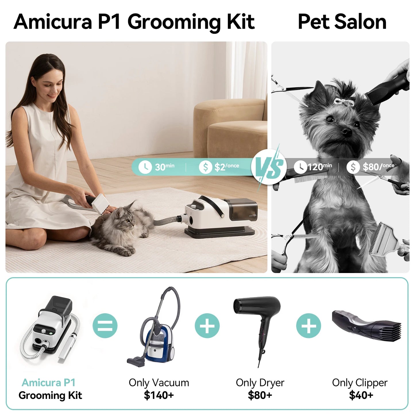 P1 Vacuum Cleaner & Hair Dryer 15kpa
