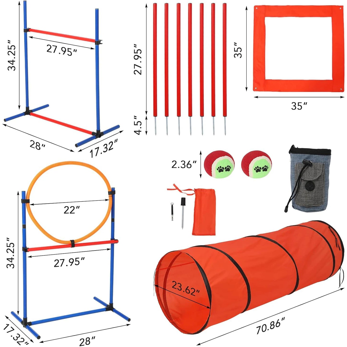 Dog Agility Training Obstacle Course Set