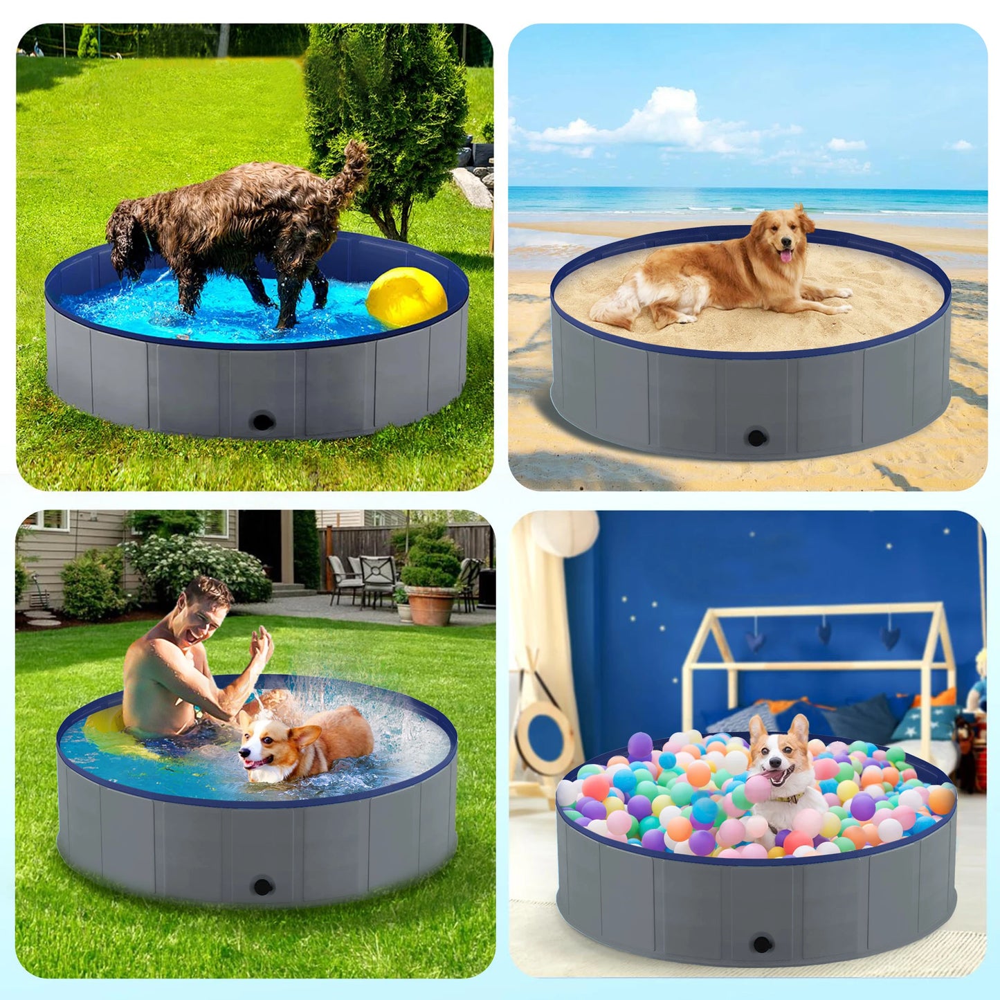Portable  Anti-Slip Collapsible Pet Pool