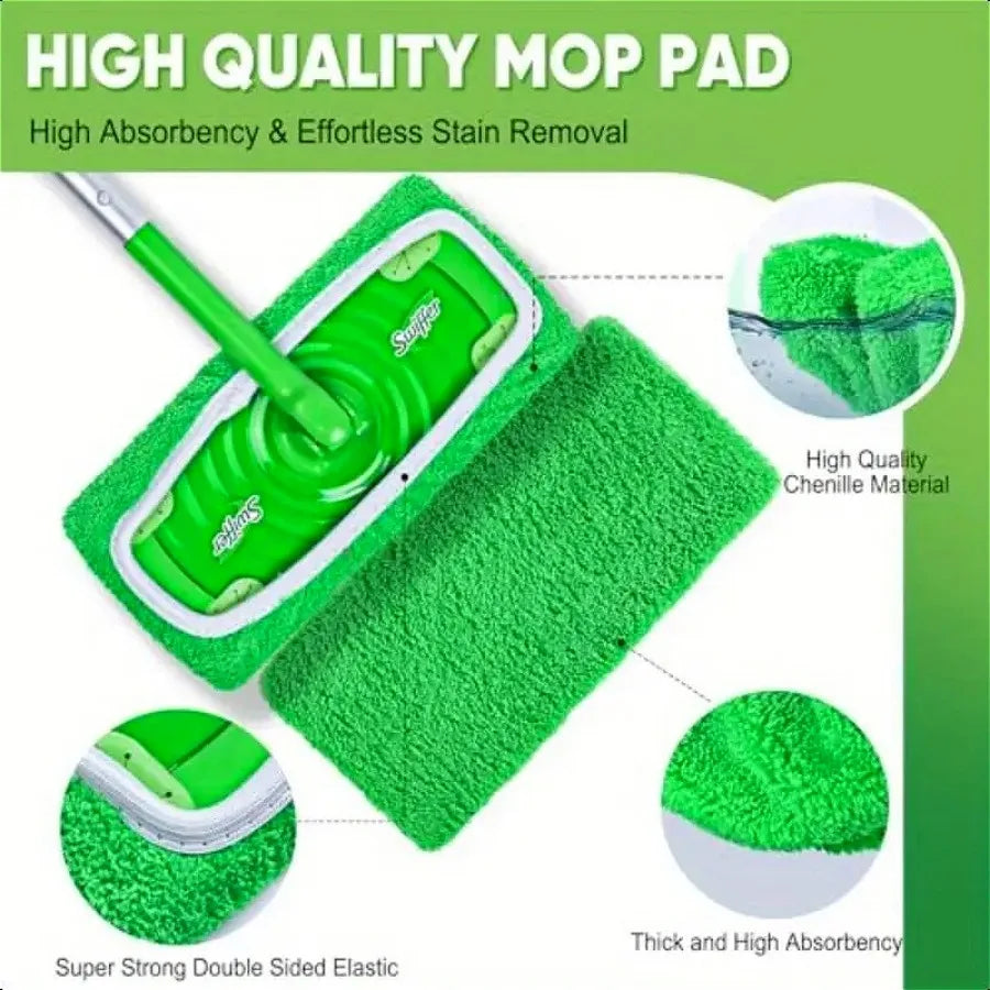 3 Piece Reusable Green Mop