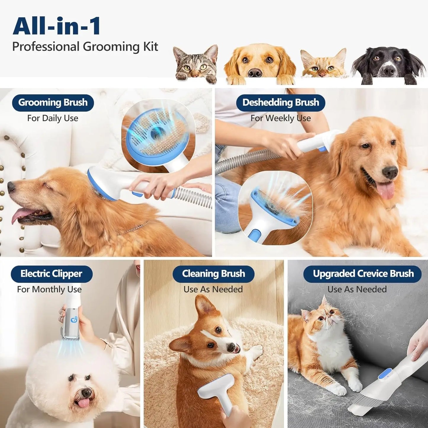 Pet Grooming Vacuum Kit