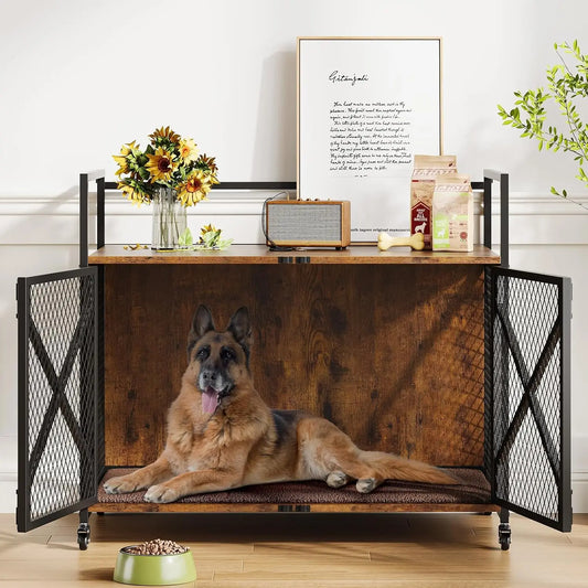 Large Wooden Dog Crate Furniture