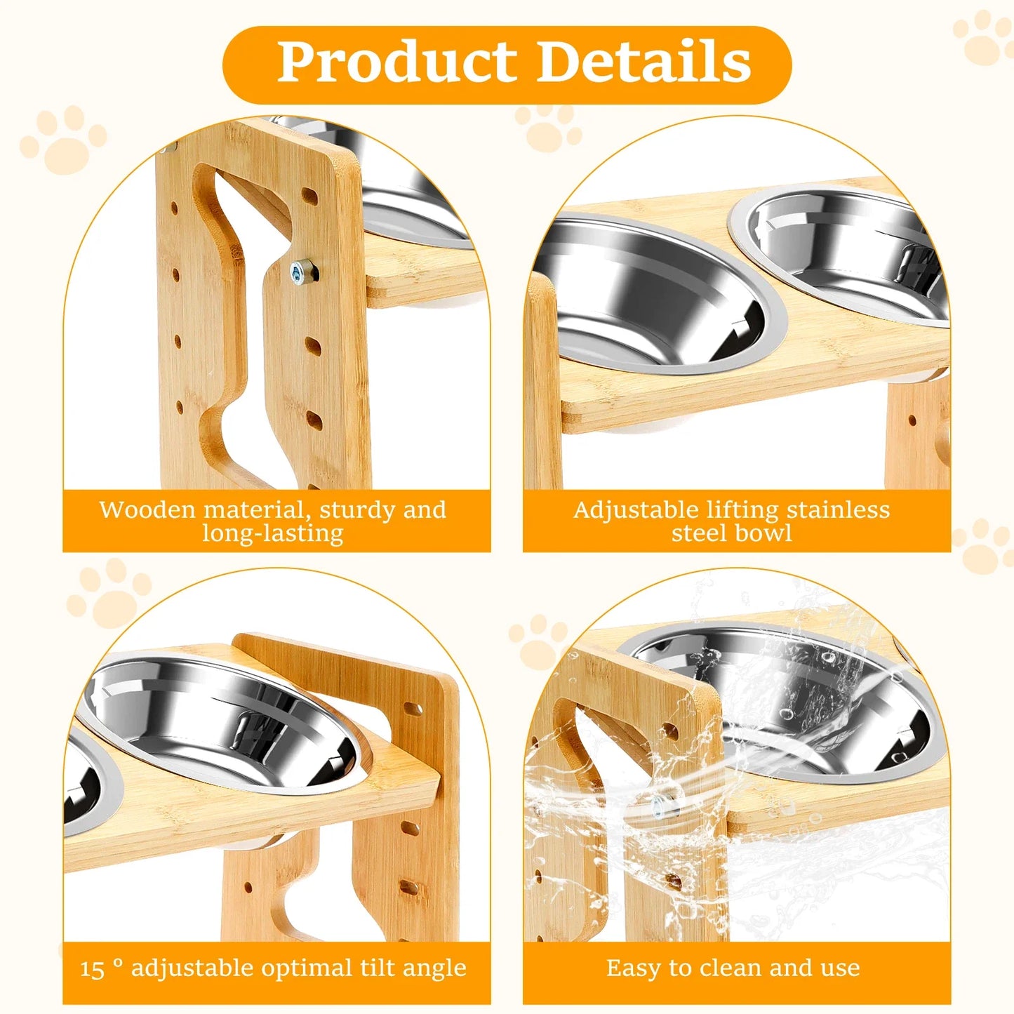 Wood Pet Feeder Stand
