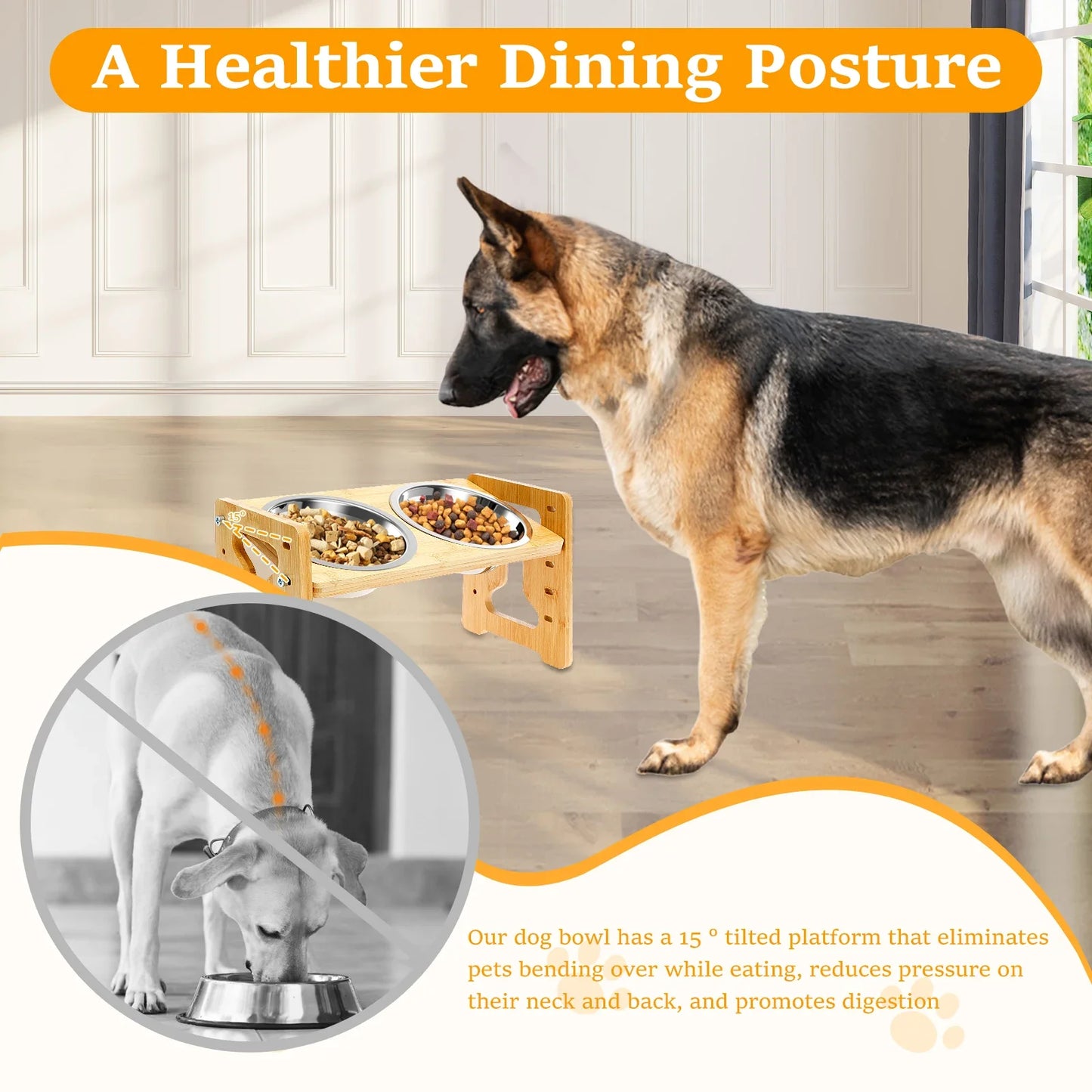 Wood Pet Feeder Stand
