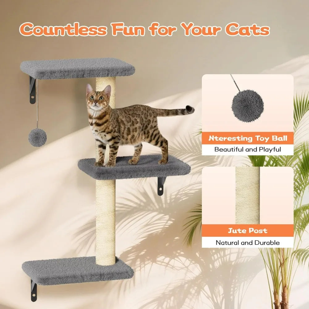 Cat Wall Shelves, 6 in 1 Pet Walls Furniture Set