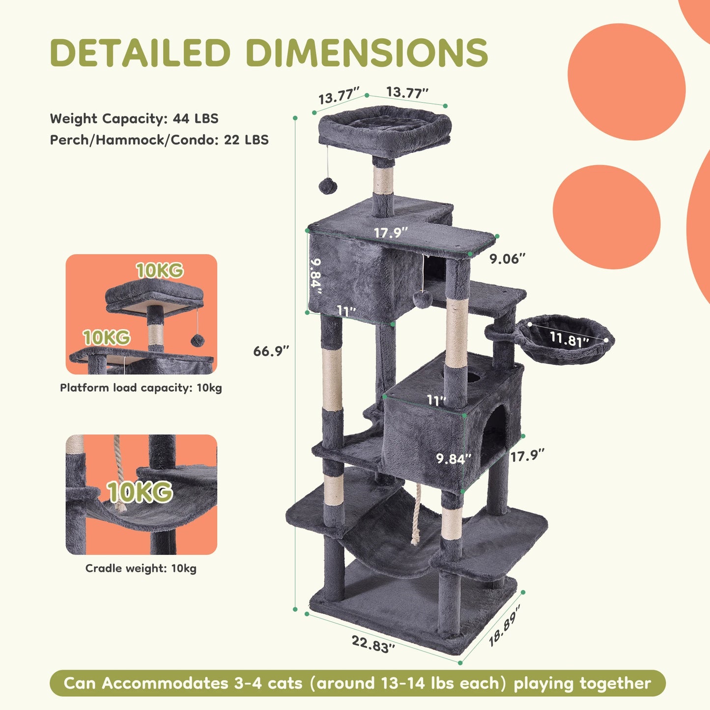 Tall Cat Tree Tower Scratching Posts