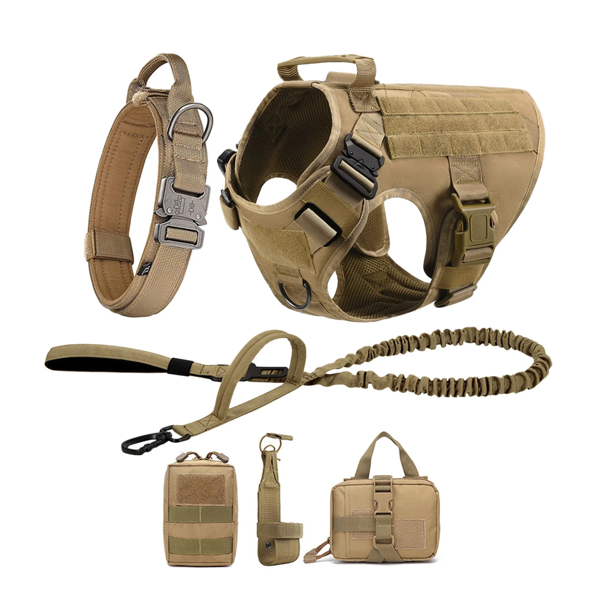 Tactical Dog Harness Collar Leash