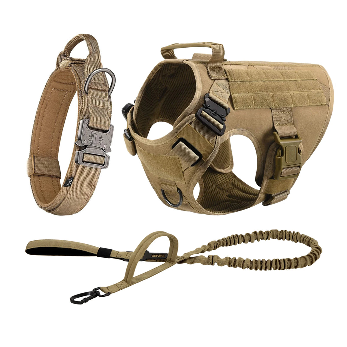 Tactical Dog Harness Collar Leash