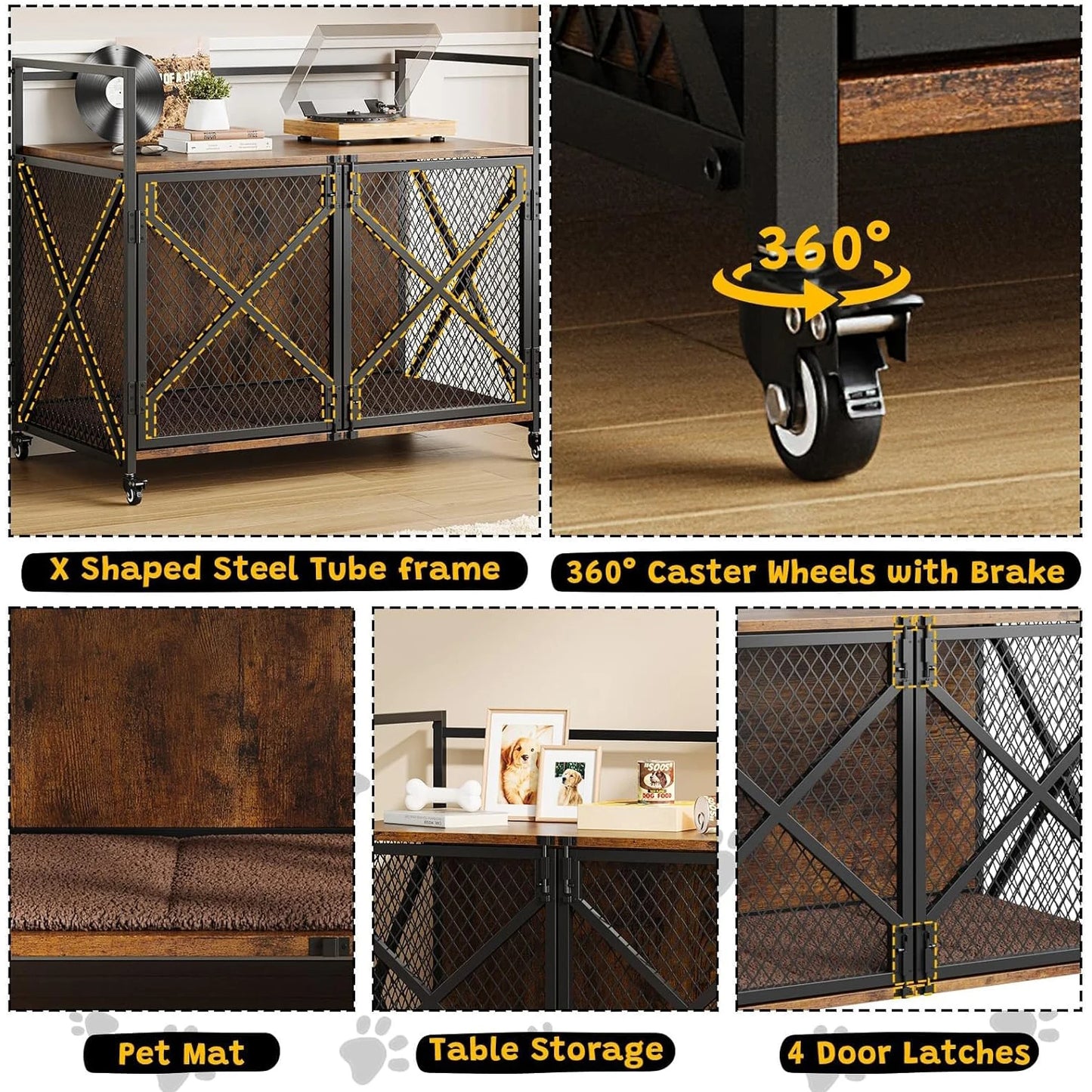 Large Wooden Dog Crate Furniture