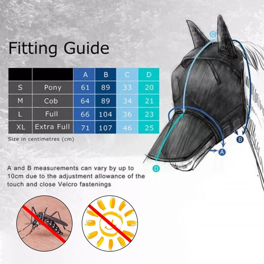 Anti-Mosquito Full Face Protection Riding Equestrian Equipment