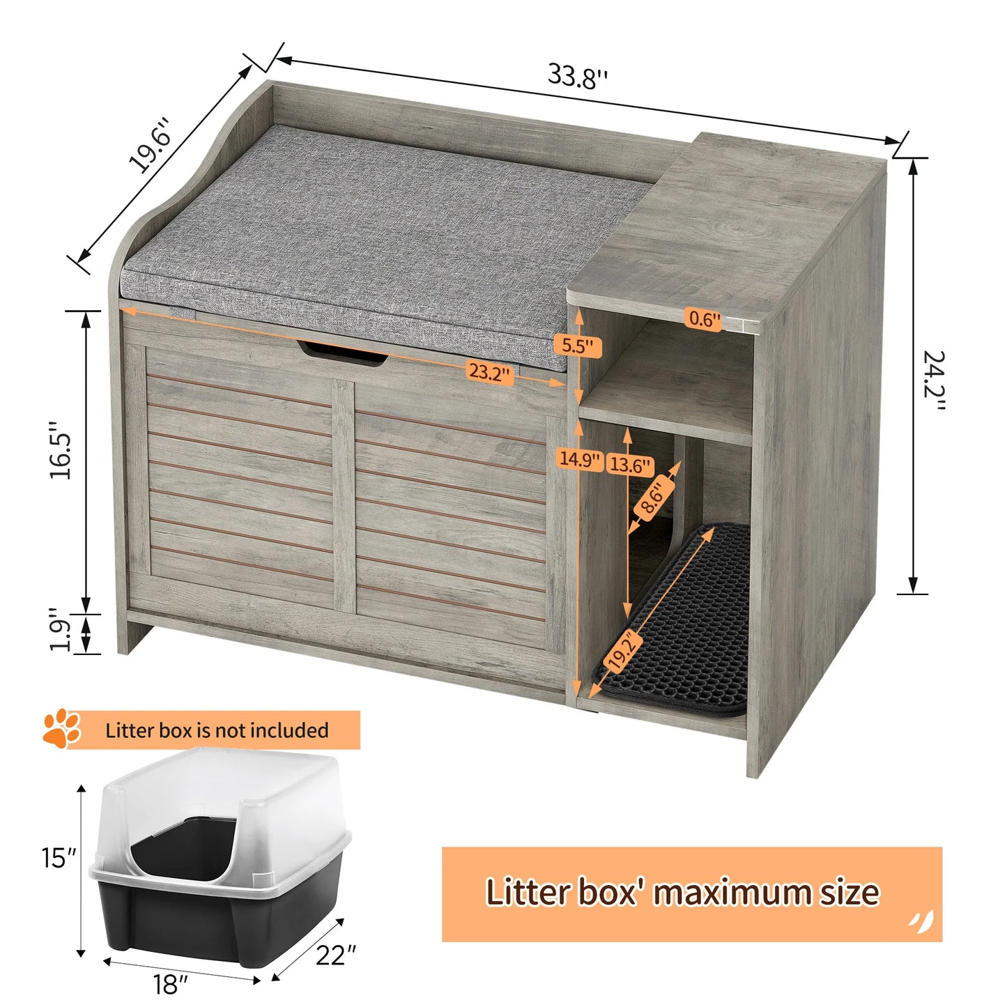 Cat Litter Box Furniture Hidden