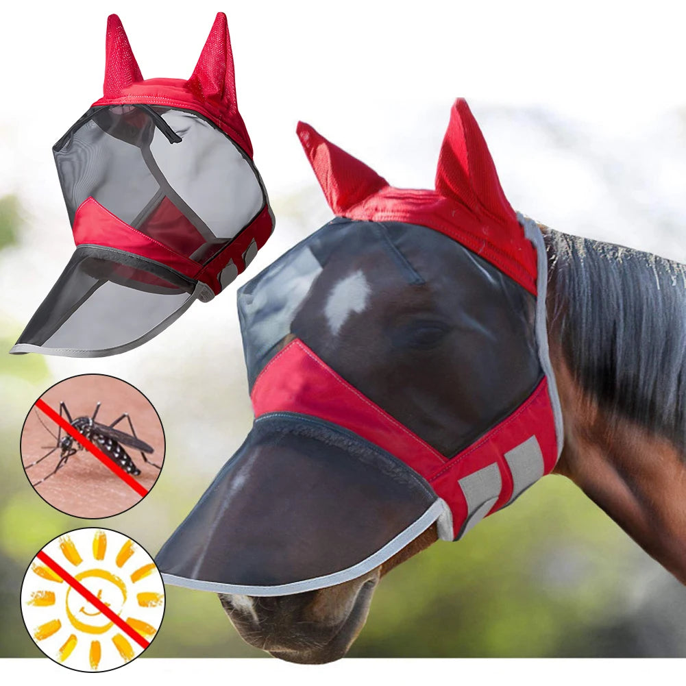 Anti-Mosquito Full Face Protection Riding Equestrian Equipment