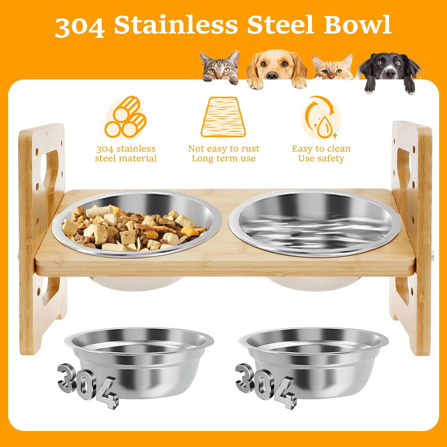 Wood Pet Feeder Stand