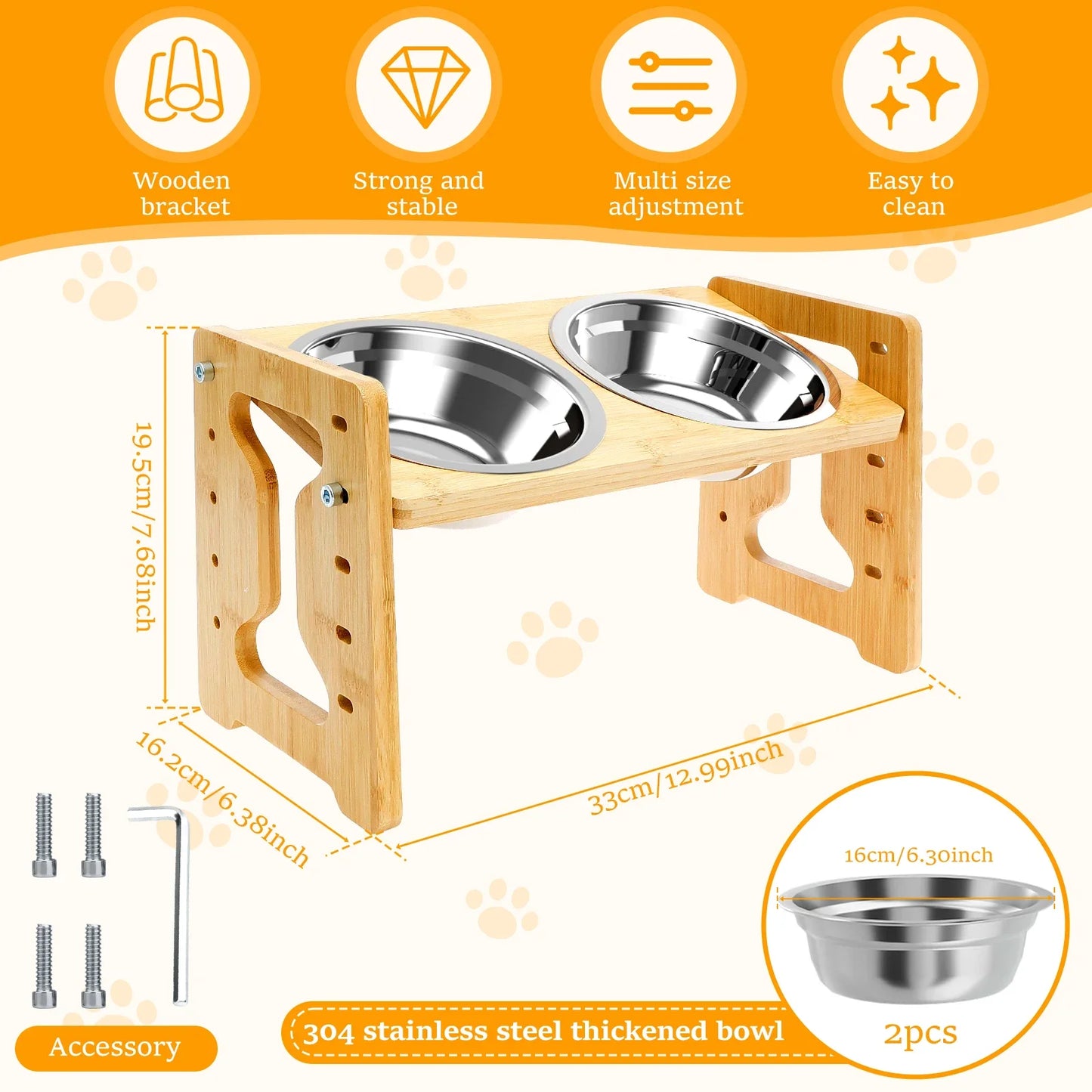 Wood Pet Feeder Stand