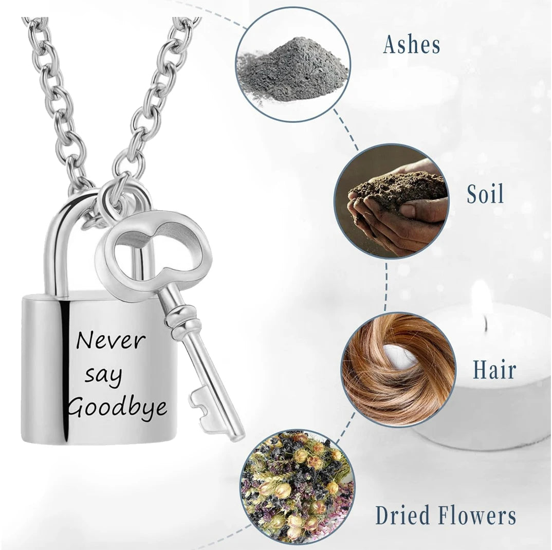 1pc Padlock Cremation Necklaces