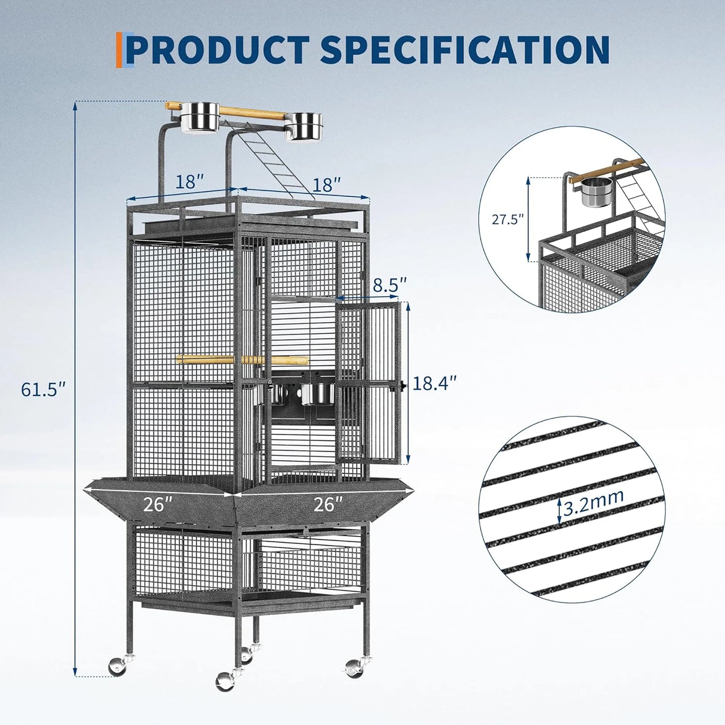 61" Large Bird Cage