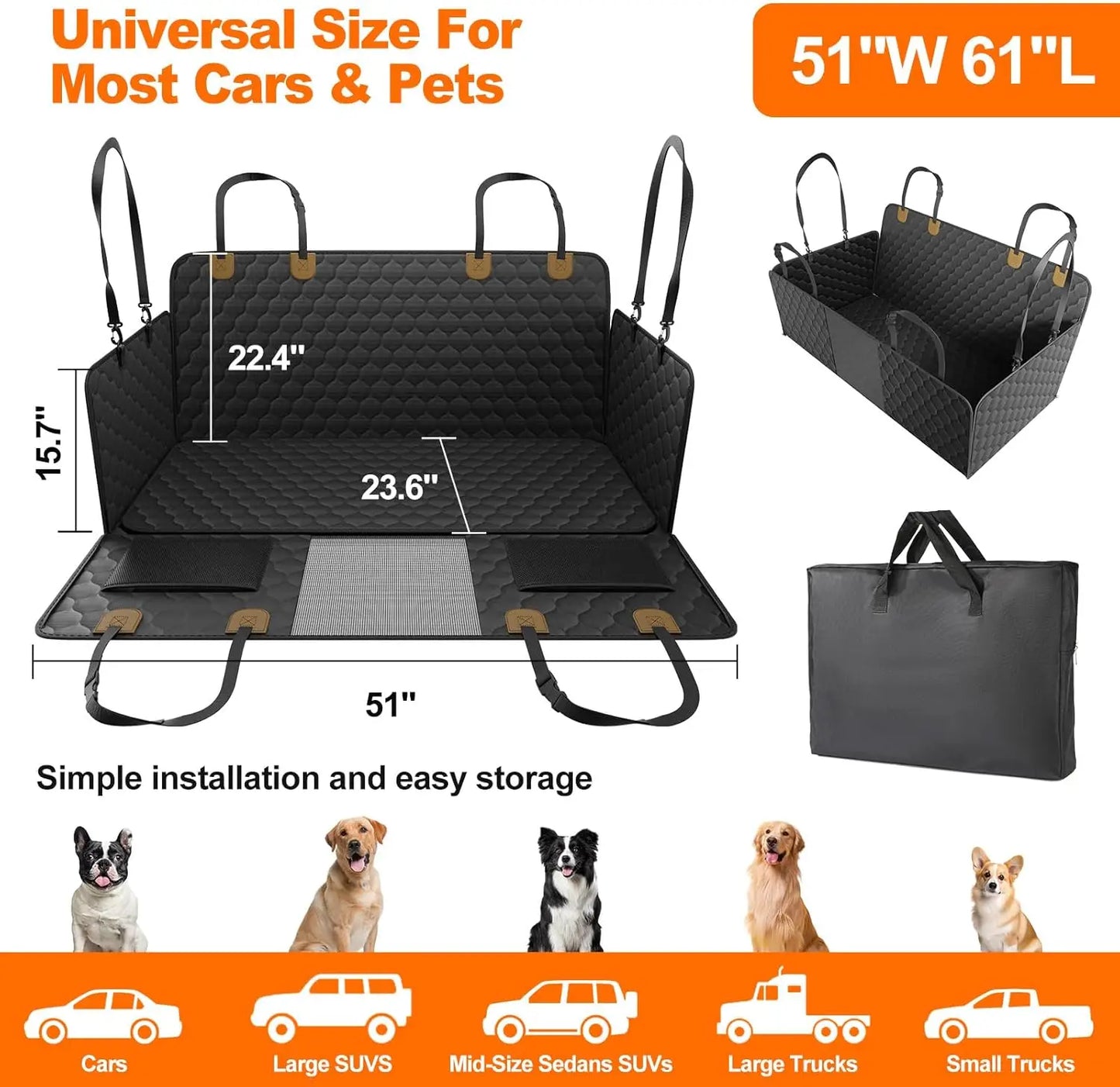 Pet Foldable Vehicle Safety Seat Protector