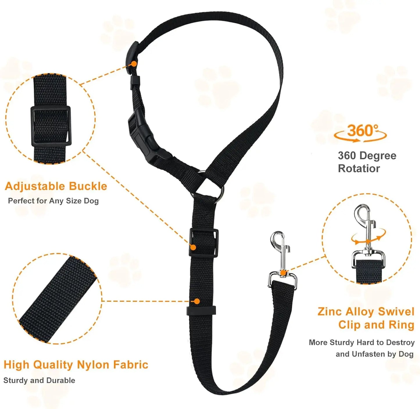 Dog Safety Car Seat Belt Jumping & Distractions,20x5x3cm Nylon Adjustable