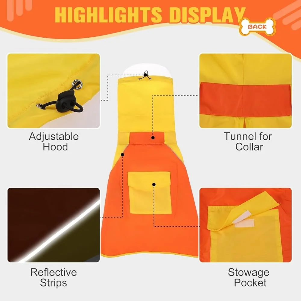 Dog Raincoat Waterproof Adjustable Medium Large Dogs