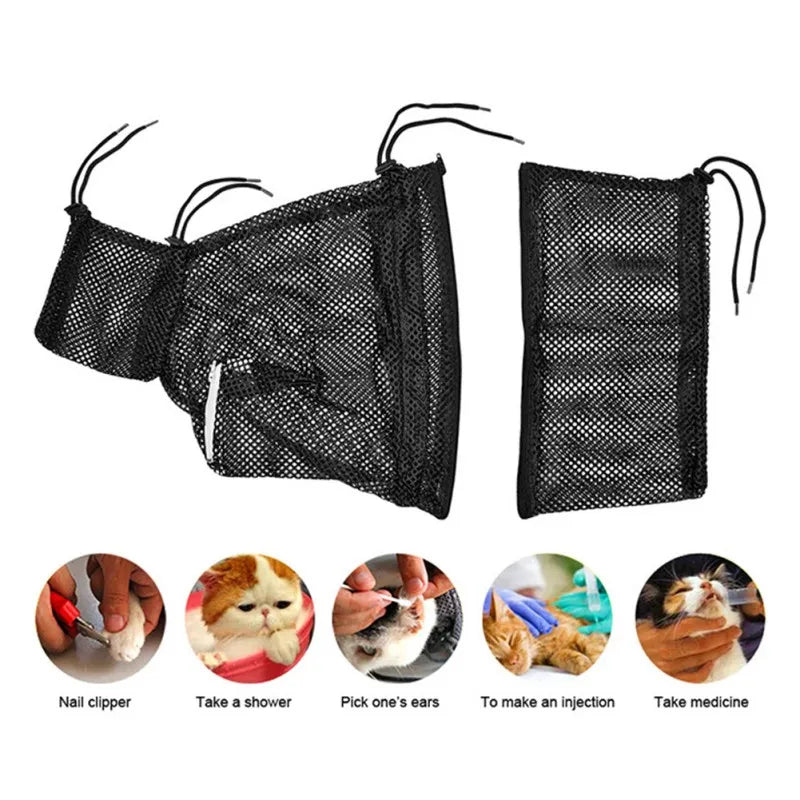 Cat Bathing Grooming Shower Bag  Anti Scratching For Bathing Nail Trimming Ears Clean