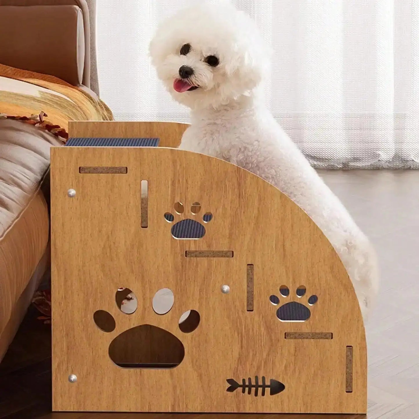100% Solid Wood Pet Stairs For Bed/Sofa/Truck