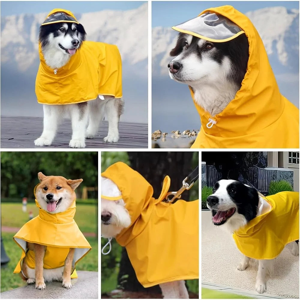 Waterproof Dog Raincoat  with Leash Hole