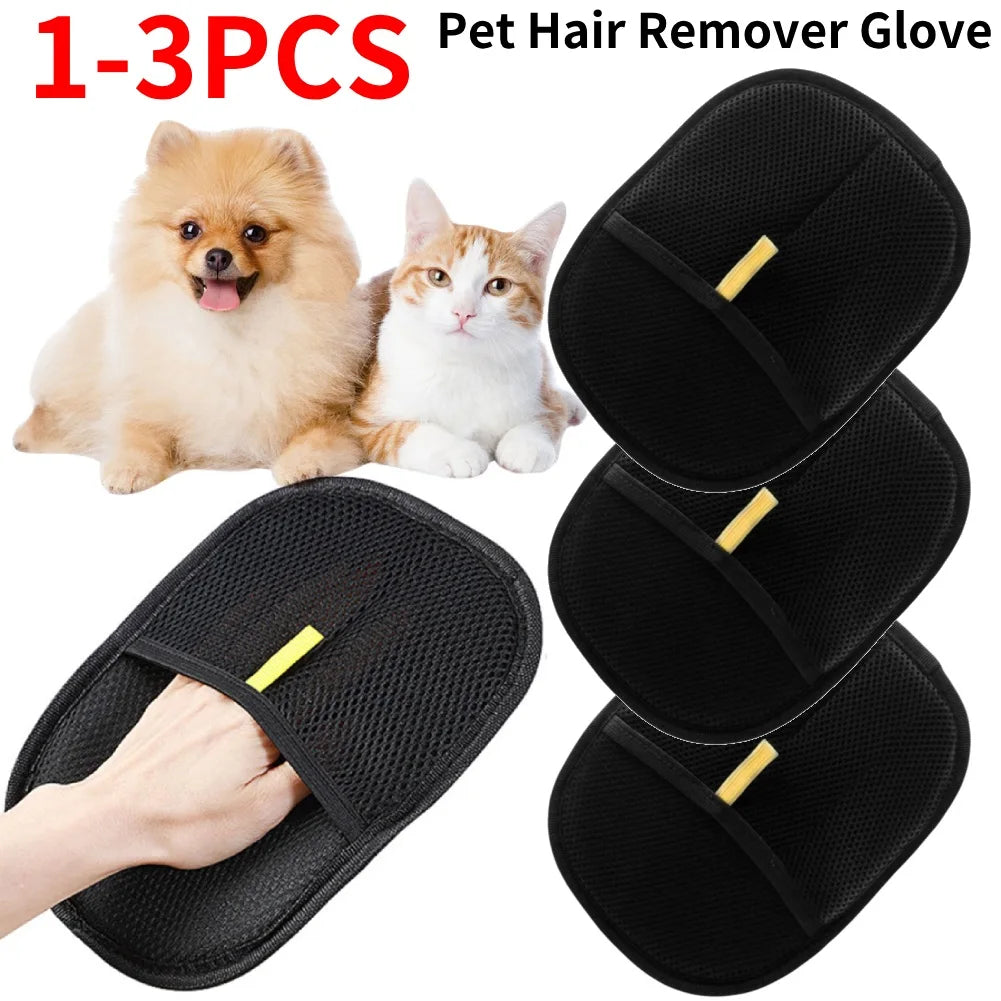 Pet Grooming  Gloves Deshedding Glove pet hair remover glove for Dog Cat Rabbit Accessories with Long/Short/Curly Hair