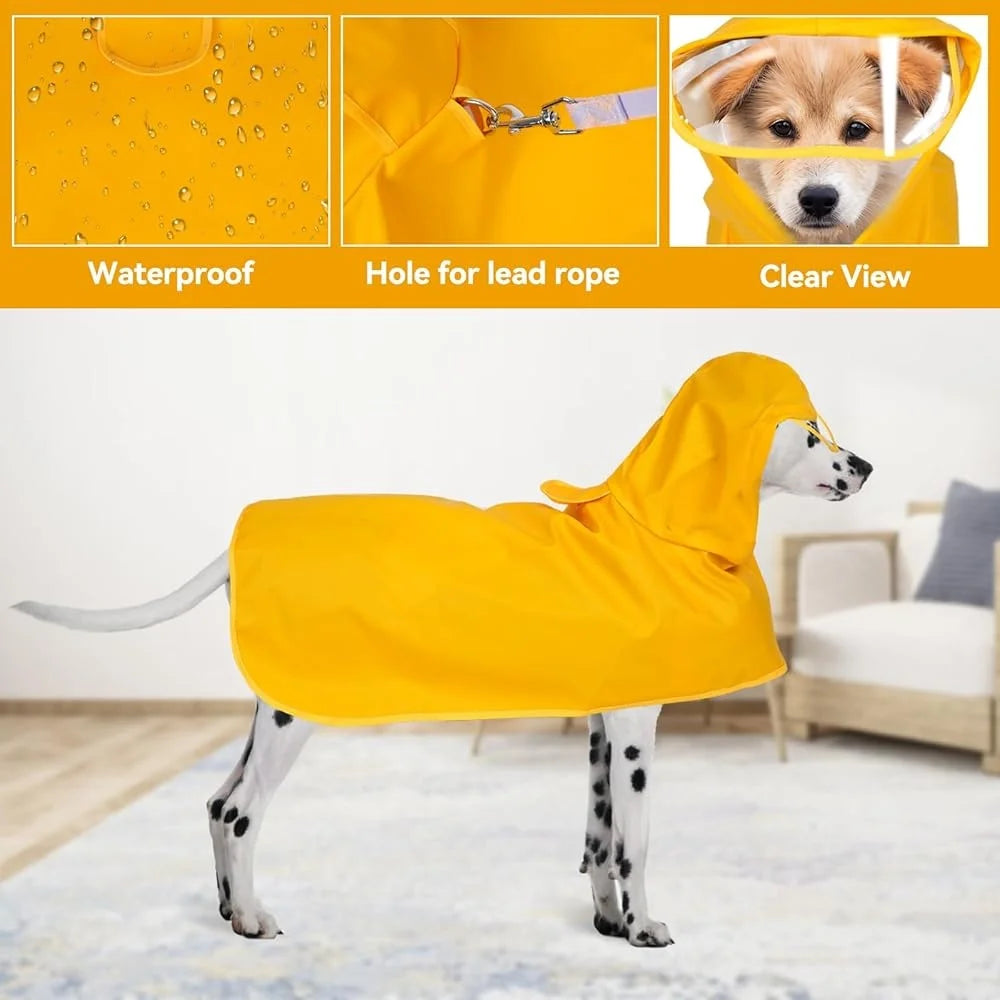 Waterproof Dog Raincoat  with Leash Hole