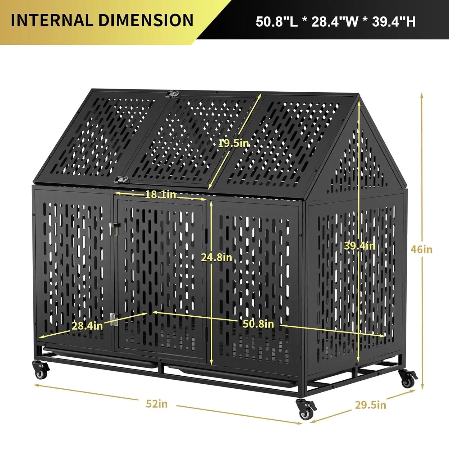 52in Heavy Duty Dog Crate XXL Kennel