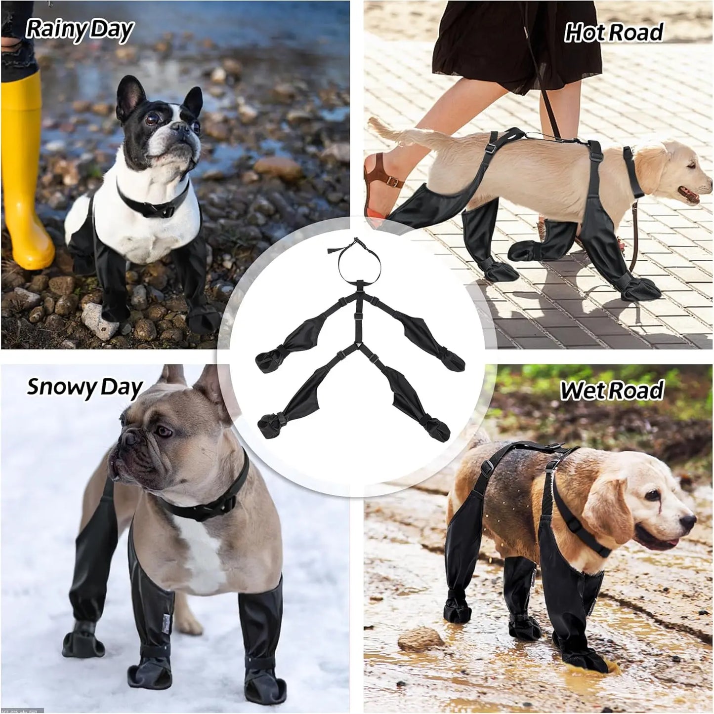 Dog Outdoor Waterproof Suspender Boots