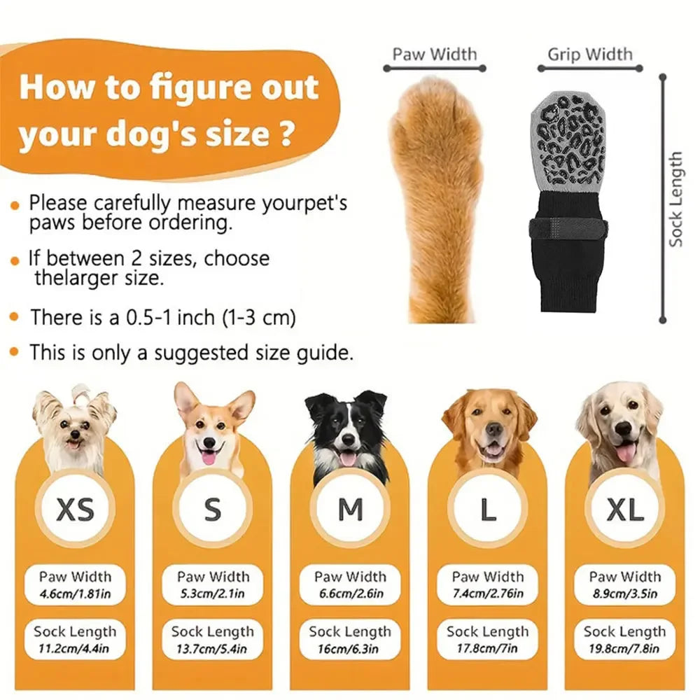 4pcs Waterproof Dog Paw Protectors