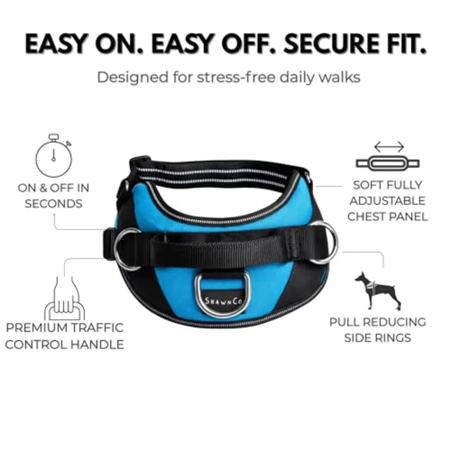 Essential Dog Harness, No-Pull Pet Vest with 3 Leash Clips