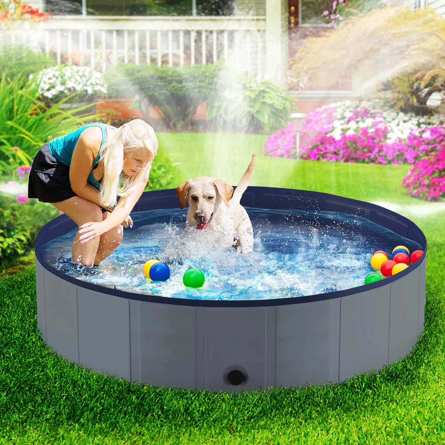 Portable  Anti-Slip Collapsible Pet Pool