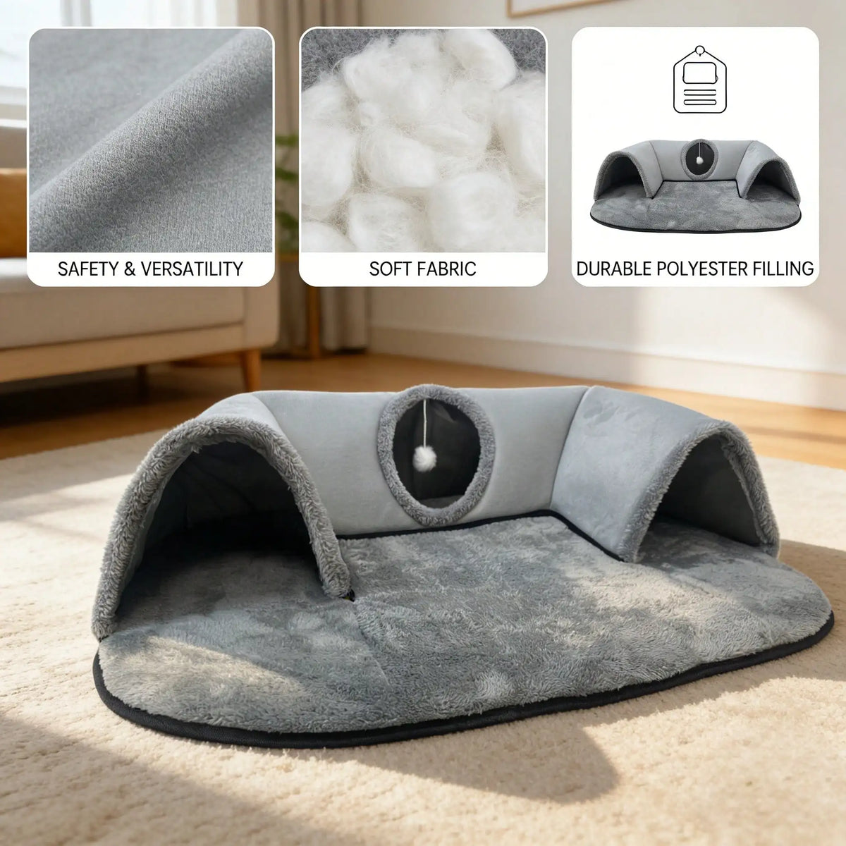 2 In 1 Cat Tunnel Bed