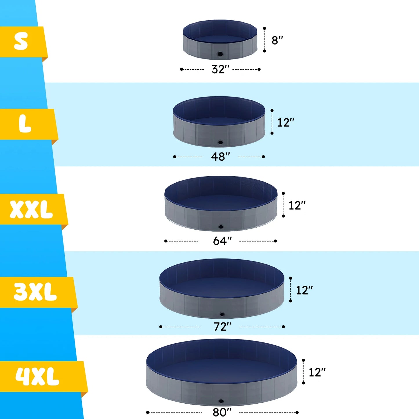 Portable  Anti-Slip Collapsible Pet Pool
