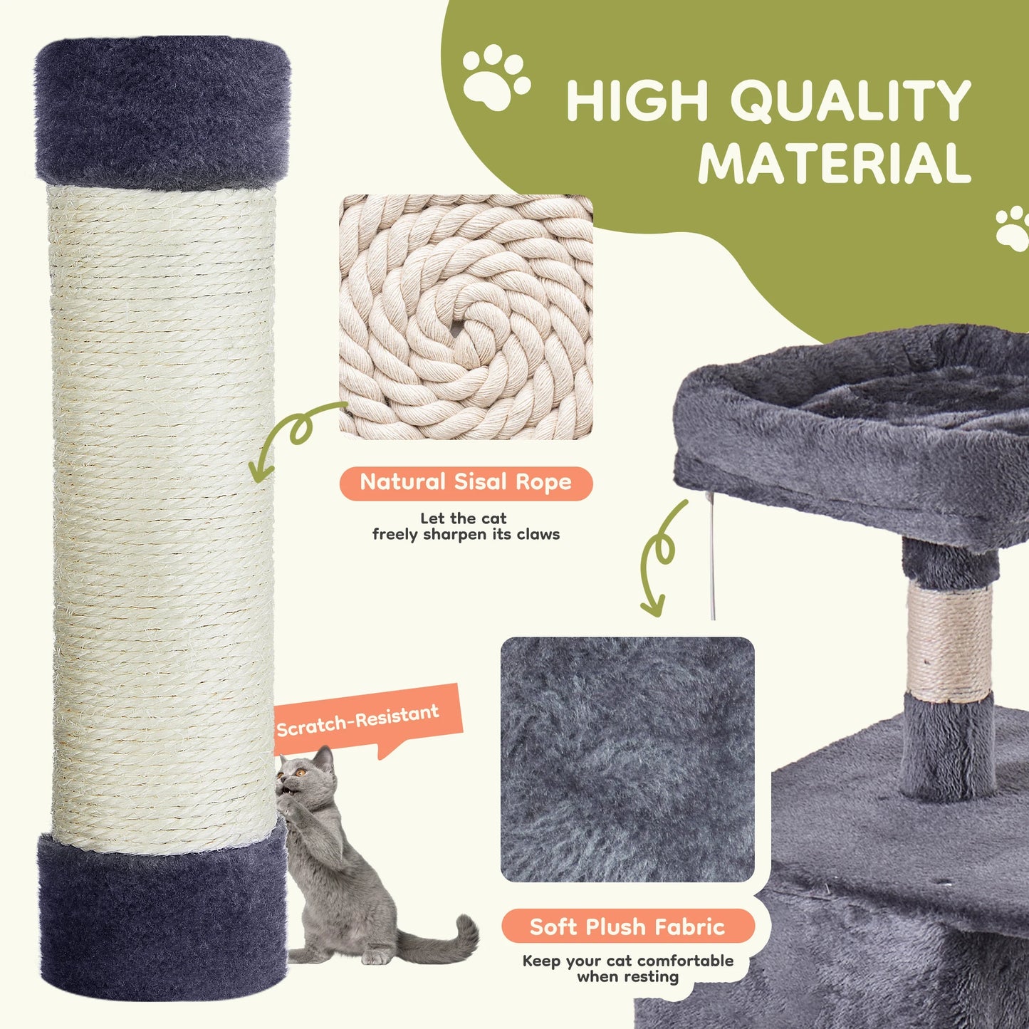 Tall Cat Tree Tower Scratching Posts