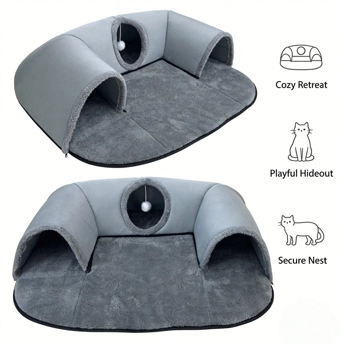 2 In 1 Cat Tunnel Bed