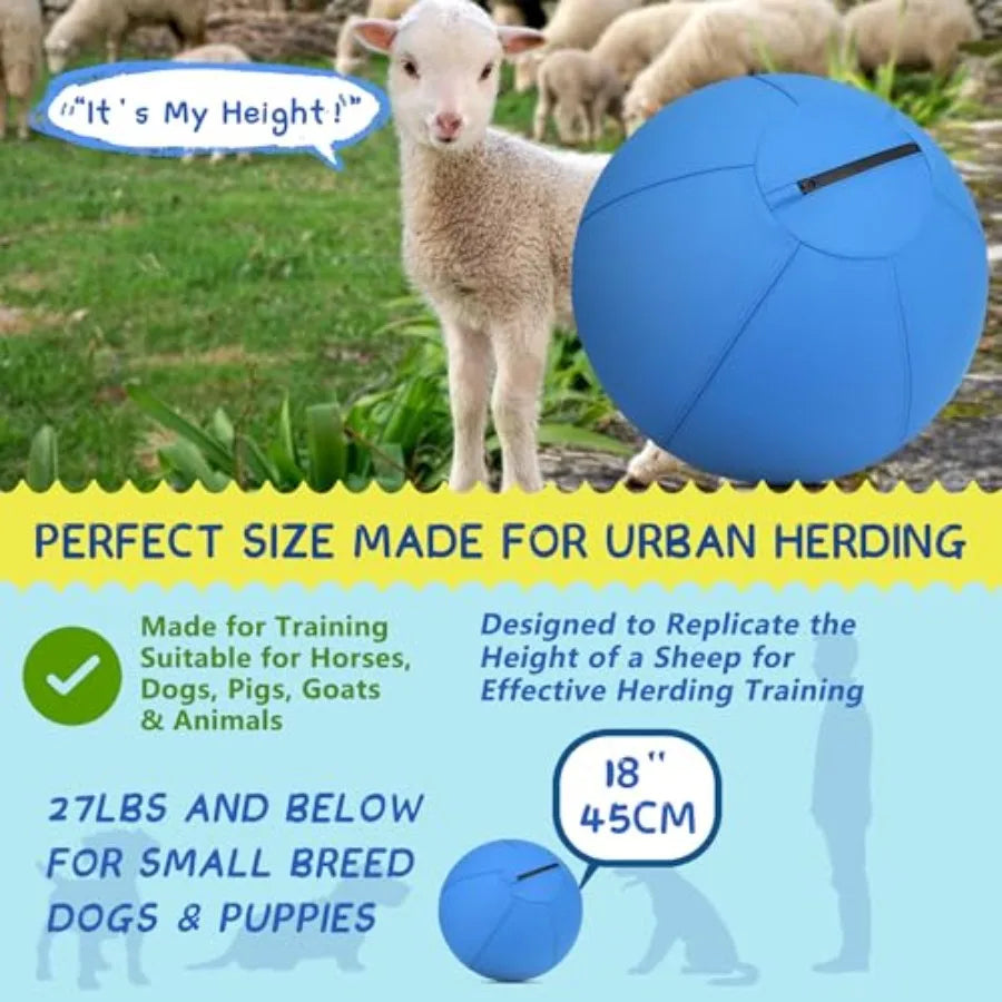 Herding Ball for Dogs and Horses - 18 Dog Herding Ball for Australian Shepherd Collie Jolly Ball for Dogs Agility Equipment Her