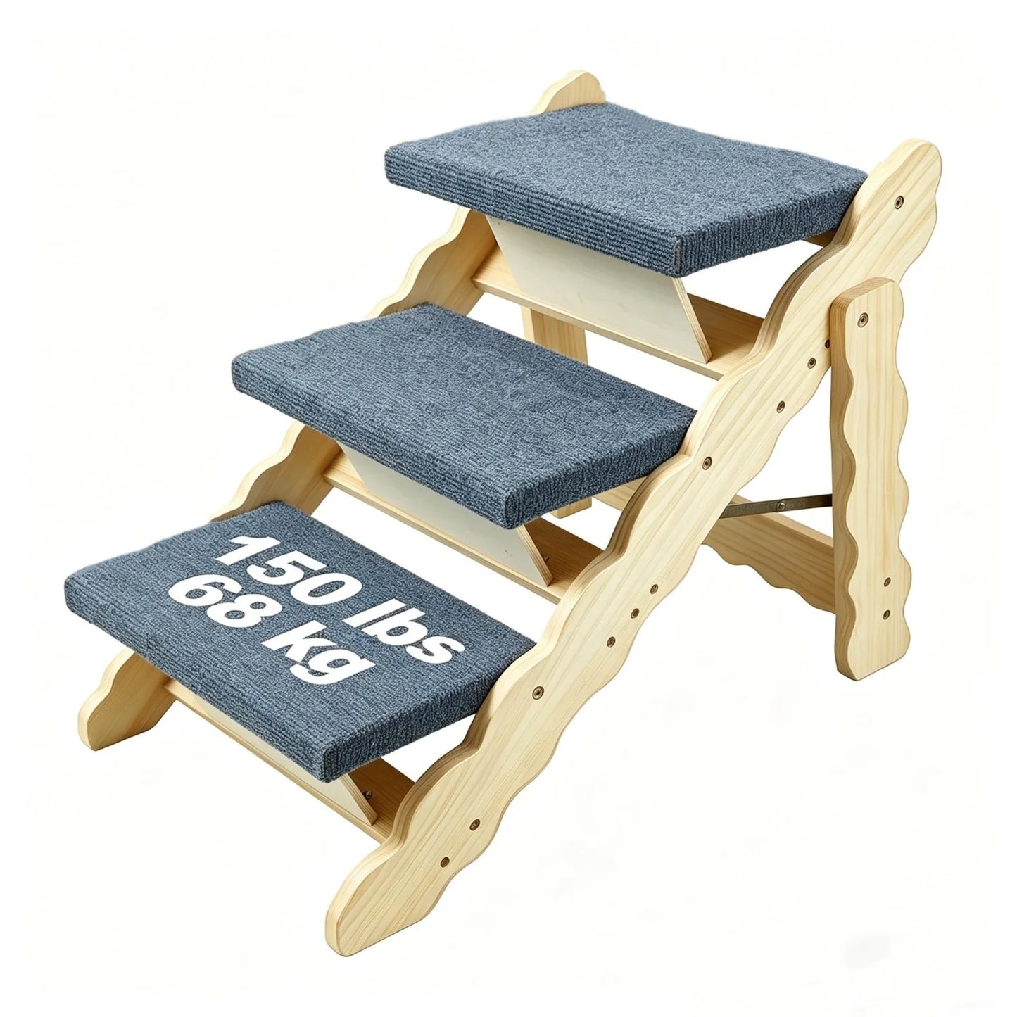 2-in-1 Collapsible Wooden Dog Stairs and Ramp