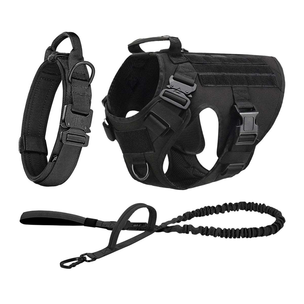 Tactical Dog Harness Collar Leash