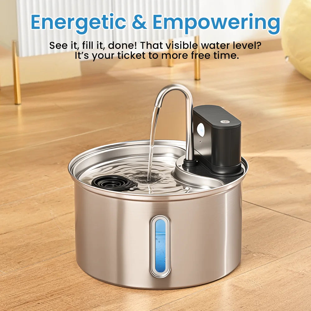 3.5L Stainless Steel Pet Sensor Water Fountain