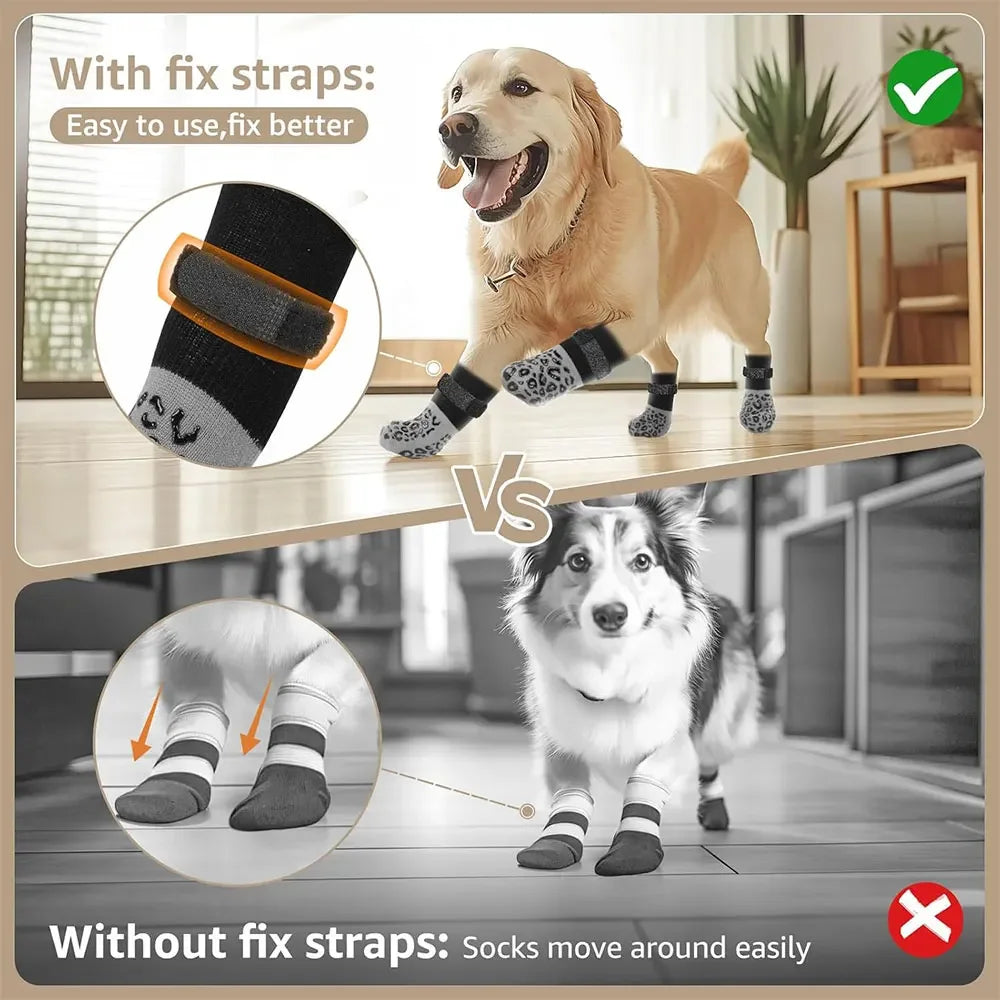 4pcs Waterproof Dog Paw Protectors