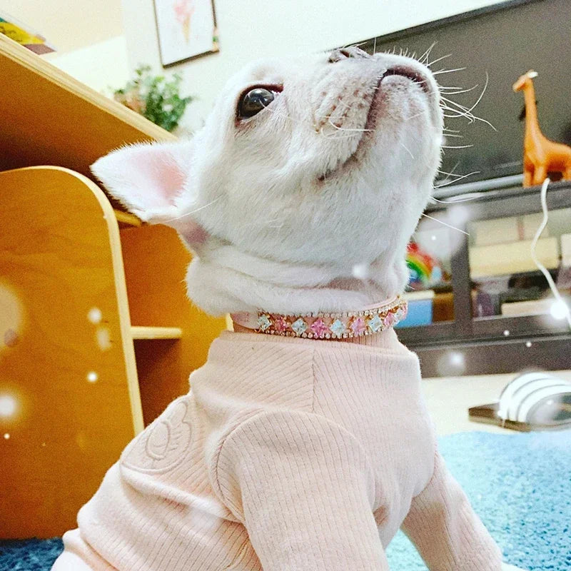 Pearl Necklace Rhinestone Collar for Cats Small Dogs